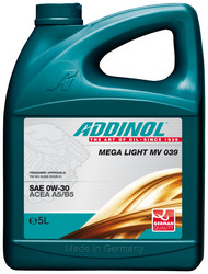 Купить моторное масло Addinol Mega Light MV 039 0W-30, 5л Синтетическое | Артикул 4014766240774