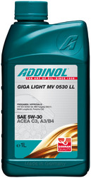 Купить моторное масло Addinol Giga Light (Motorenol) MV 0530 LL 5W-30, 1л Синтетическое | Артикул 4014766072573